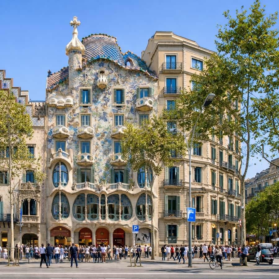 Fachada de la Casa Batlló de Gaudí en Barcelona