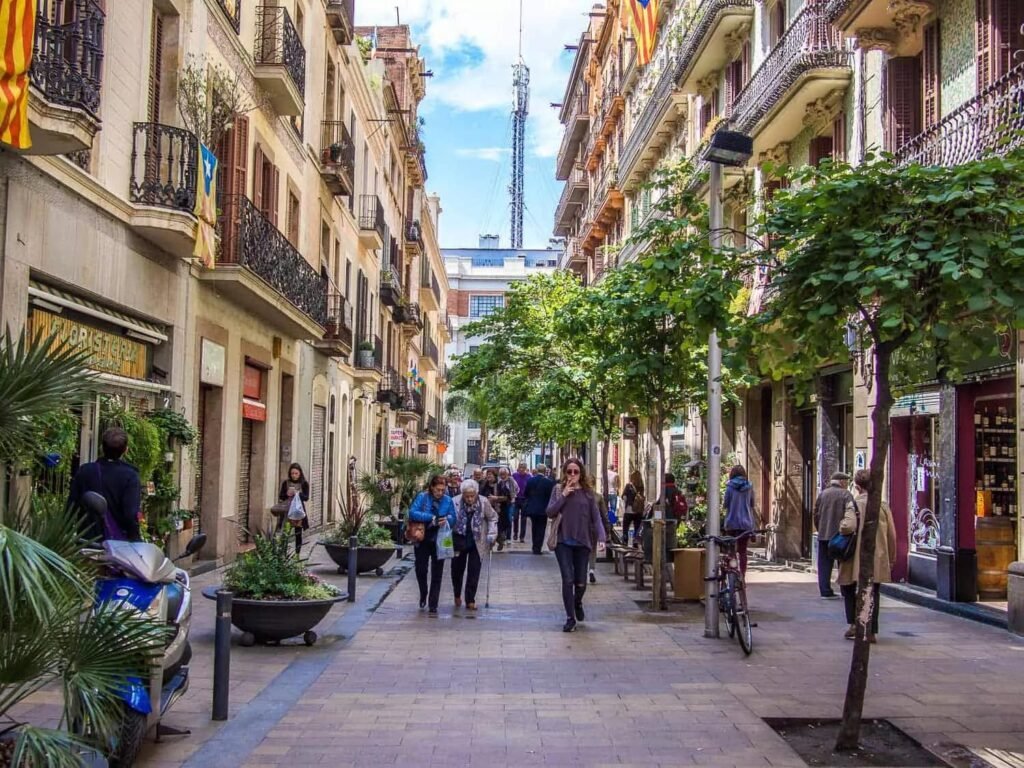 Calle del barrio de Gràcia en Barcelona
